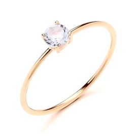 Old English Jewellers 9ct Yellow Gold Natural Aquamarine Solitaire Ring size J K L M N O P Q R S March Birthstone (S)