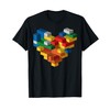 Kids Brick Builder Bricks Heart Building Blocks T-Shirt