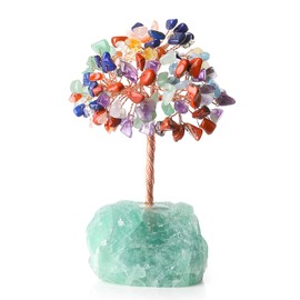XIANNVXI 7 Chakra Crystal Tree Healing Crystals Tree Chakra Tree of Life with Gemstone Base Reiki Spiritual Money Tree Good Luck Gifts