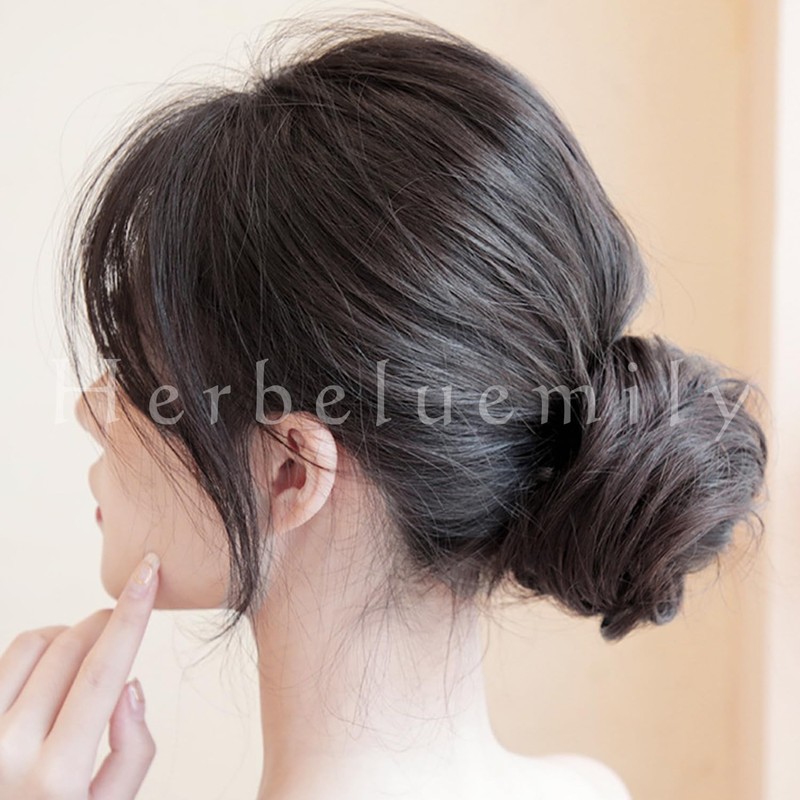 Herbeluemily Bun Wig, Extension, Partial Wig, Point Wig, Hair Extension,