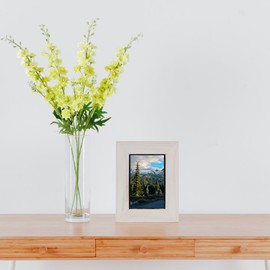 ZYTUYO Delphinium Artificial Flower 4PCS 33.5'' Faux Larkspur Long Stem Fake Floral Silk Bouquets Plant for Tall Floor Vase Home Kitchen Wedding Outdoor Indoor Arrangement Decor (Green)