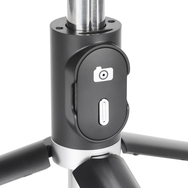 Tripod Selfie Stick with Light Mobile Phone Wireless Bluetooth Foldable