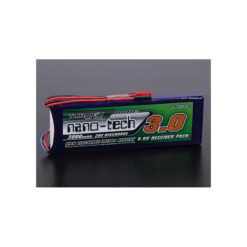 Turnigy Nano-Tech 3000mAh 2S1P 20~40C LiFePo4 Receiver Pack