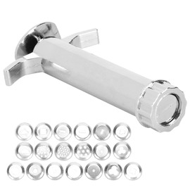 Denkerm Clay Press, Durable Aluminium Alloy DIY Modelling Mud Extruder Manual Sculpture Tool with 19 Pieces Lace Moulds for Baking for Clay Crafts