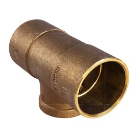 Supply Giant DDGU1121 Cast Brass Tee Fitting Pipe with Solder Cups and Female Thread Branch No Lead 1-1/2 Inch x 1-1/2 Inch x 1 Inch