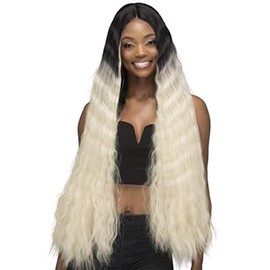 Vivica Fox Synthetic HD CRIMP CURL Natural Baby Lace Front Extra Long Wig - TASIA (1 Jet Black)
