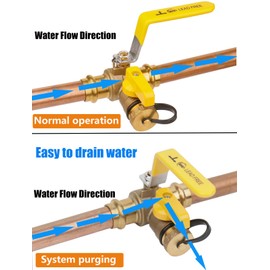 WHK 3/4" inch Pro Press Full Port 3 Way T ball Valve with Drain