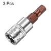 sourcing map 3pcs H5 Hex Bit Socket 1/4" Square Drive