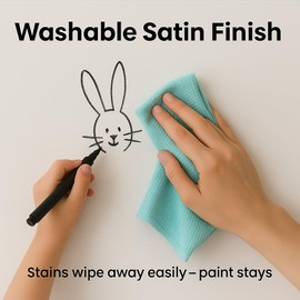 KOMPOZIT PRO Paint & Primer Satin White 1 Gallon 100% Acrylic High Durability and Scratch-Resistant Paint. Made in USA. Low VOC.