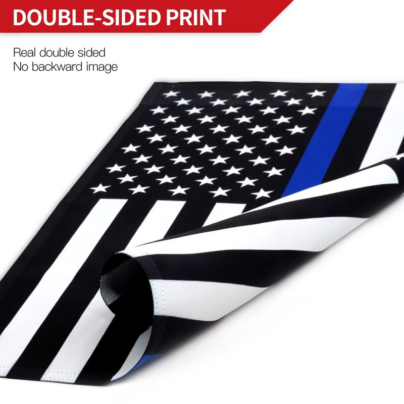 Anley [Double Sided Premium Garden Flag, Thin Blue Line USA
