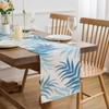 Table Runner Modern Living Room Table Runner Blue Leaves Table