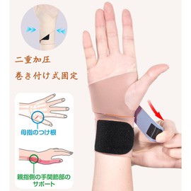 手首 サポーター 固定 保護 【二重圧力固定/圧力調節】 手首サポーター 薄手 通気性 親指付け根サポーター 怪我防止 軽量 柔らかくて快適 吸汗速乾 サポーター 手首 スポーツ 家事 育児 パソコン/スマホ操作 男女兼用 (左, ピンク)