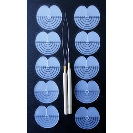 Microring Links Bead Loader, Looper, Threader and Pulling Micro needle Plus 10 High Quality Fusion Hair Extension Heat Glue Shield Protectors With Scale