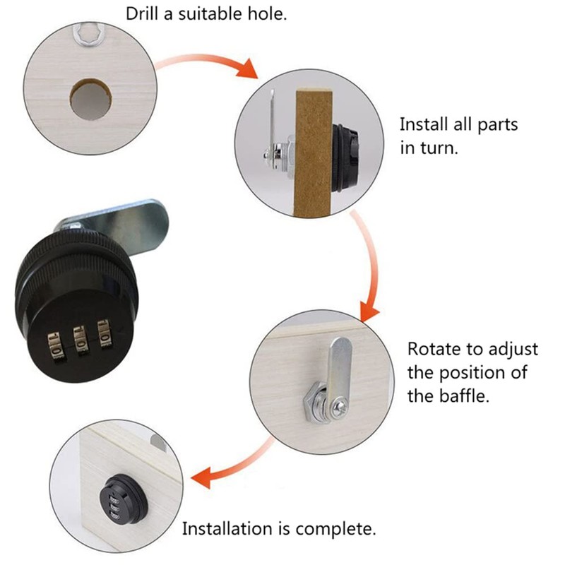 1PCS 20 mm Password Lock 3 Digit Combination Door Lock