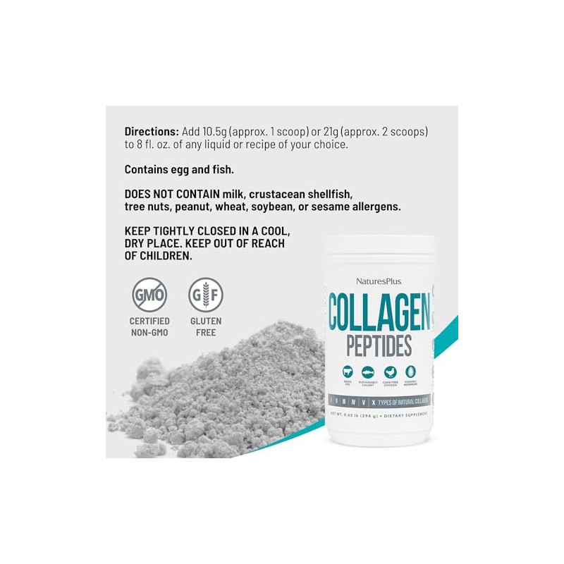NATURES PLUS PEPTIDOS DE COLAGENO EN POLVO 294 G SIN