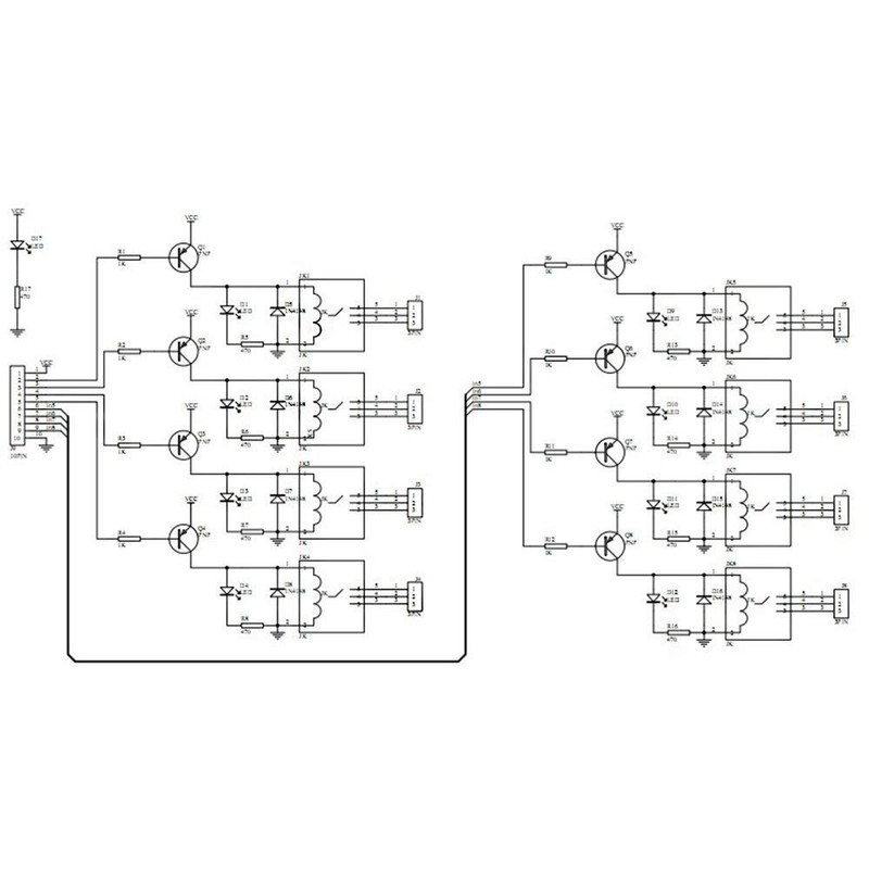 DollaTek 8 Channel 5V DC Relay Module Expansion Board for