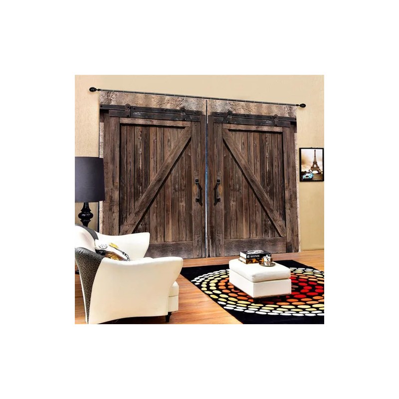. Cortinas Semiopacas Madera 3d Estar Dormitorio 170 200