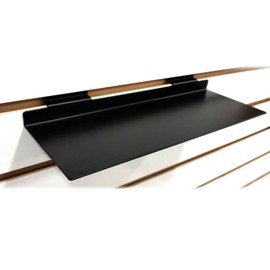 STORE FIXTURES DIRECT Slatwall Metal Shoe Shelf, Flat Display Shelves for Slat & Slatgrid Panels, 4" D X 11" L, Black, 10 Pack