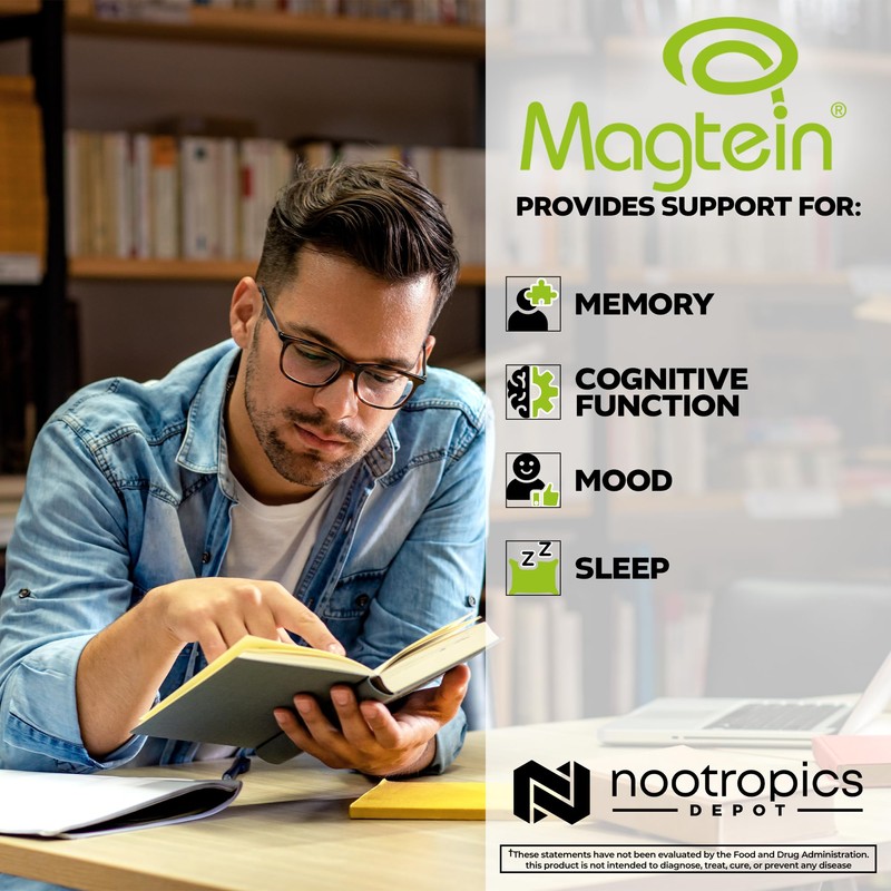 Nootropics Depot Magtein Magnesium L-Threonate Capsules | 180 Count |