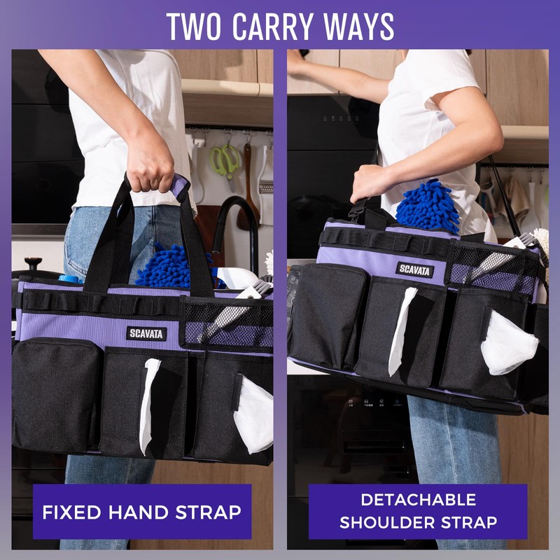 SCAVATA Wearable Cleaning Caddy Bag, Cleaning Caddy Supplies Organizer with