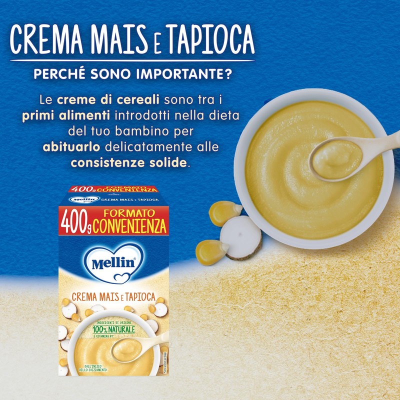 Mellin Crema Mais e Tapioca, Formato Convenienza, 400g