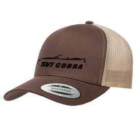 1994-98 Ford SVT Cobra Mustang Convertible Fully Embroidered Yupoong 6606 Snapback Trucker Fitted Cap Brown/Khaki