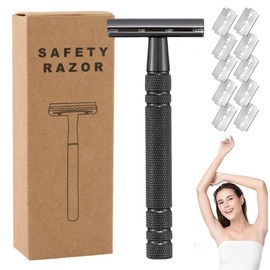 Manual Razor for Women Men, YiYunTE Beard Razor Shavers for Bikini Armpit Leg Hair, Reusable Face Eyebrow Shaving Razor Kit, Durable Stainless Steel Hair Removal Tool Safety Razors Gift for Travel
