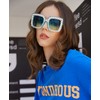 FEISEDY Women Sparkling Crystal Sunglasses Oversized Square Thick Frame B2283