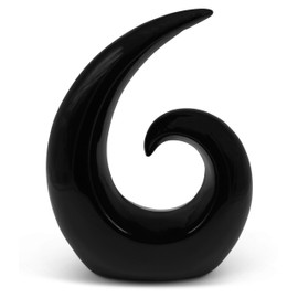 Stylish ceramic sculpture - modern decoration statue in black - decorative spiral 20 cm high - figurine also suitable as a gift
