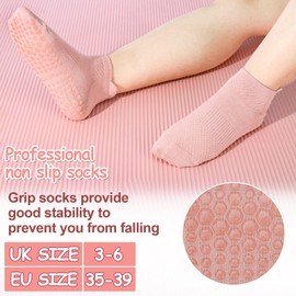 Yamitora 4 Pairs Yoga Socks Stopper Socks for Women Pilates Socks Non-Slip Socks Grip Socks for Ballet, Pilates, Hospital, Fitness, multi-coloured