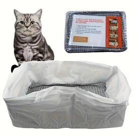 Sifting Cat Litter Filter Bags – 5 Pack Extra Large Disposable Litter Bags with Holes, Thick Drawstring Liners for Quick and Easy Cleaning, Ideal for Kitty Litter Box (19 x 15 x 7 in)