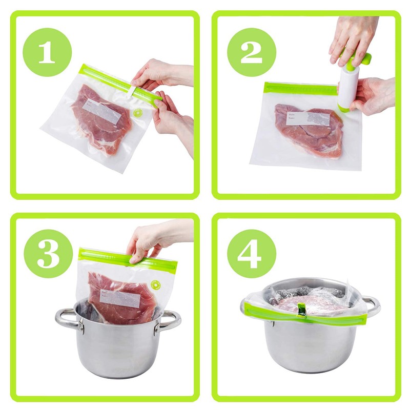 O2frepak 15 Sous Vide Bags Reusable Food Vacuum Sealed Food