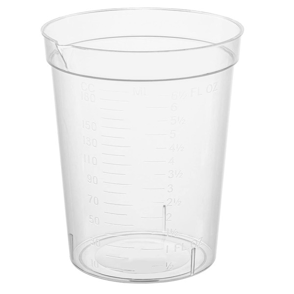 Comfort Axis 6.5 Ounce Transparent Graduated Plastic Beaker Clear Measuring