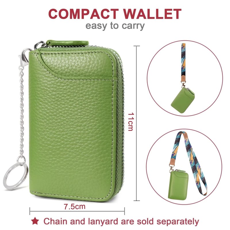 GADIEMKENSD Credit Card Holder RFID Protection Leather Wallet 14 Compartments