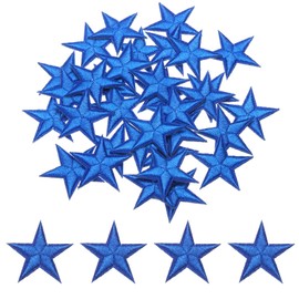 sourcing map 33Pcs Star Iron on Patches Small Star Embroidered Patches Applique Sew on Patches for DIY Crafts Clothing Repairing Bag Hat Decoration,Navy