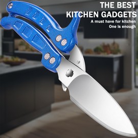 SLEMOON Kitchen Shears Heavy Duty Poultry Shears Meat Cutting Dishwasher Safe and Stainless Food Kitchen Scissors for Chicken Turkey Thanksgiving,Blue