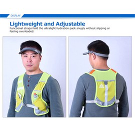 Ultralight Reflective Hydration Backpack Hydration Vest Marathon Running Backpack for Men and Women (Rose)