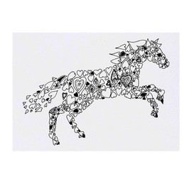 'Heart Horse' Temporary Tattoo - Water Resistant, Skin-Safe, Non-Toxic Transfer (TO00019490)