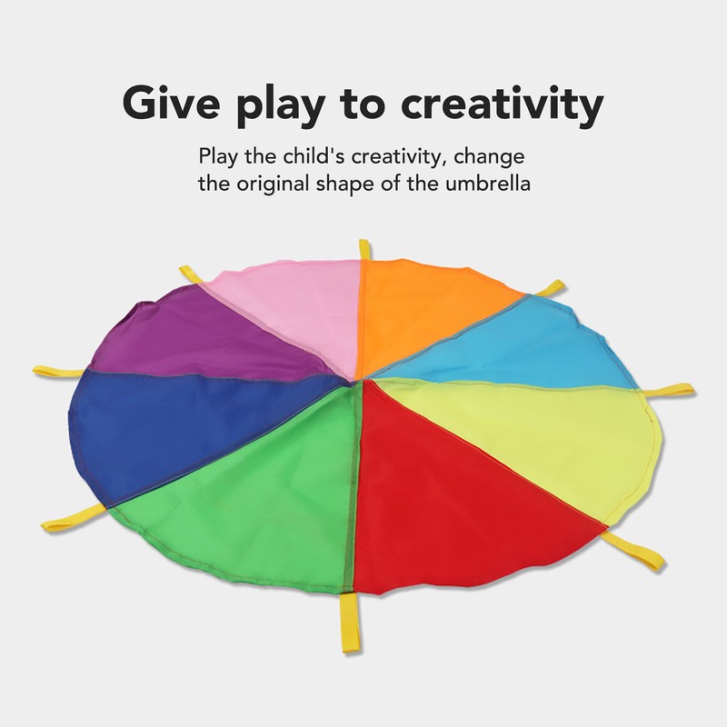 Kids Rainbow Parachute Physical Exercise Sensory Training Kindergarten Outdoor Group