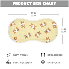 YYZZH Cute Corgi Dog Pattern Muslin Burp Cloths for Baby 4 Pack Soft 100% Cotton Baby Washcloths Bibs for Boy Girl