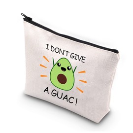 Avocado Cosmetic Bag Avocado Lover Gift Guacamole Gift I Don't Give a Guac Funny Avocado Themed Travel Pouch Vegetarian Gift (give a Guac CA)