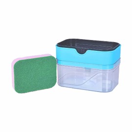 SUL Kitchen Soap Dispenser and Sponge Holder, Soap Dispenser Pump, Kitchen soap Dispencer set Hold Sponges,Dish soap dispenser for Kitchen Sink Bathroom