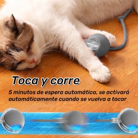 Juguete Eléctrico para Gatos, Chewie Ball, Juguete Interactivo para Gatos, Juguete para Perro, Pelota Giratoria Automática de 360°para Gatos y Perros, Juguete Interactivo con Pelota para Gatos (Rojo)