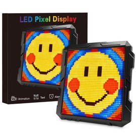Pixel Display Frame, 32x32 Pixel Art Digital Picture Frame, Programmable LED Display with APP Control, Clock Alarm & Message Board, Bluetooth Smart Pixel Screen for Desktop, Home Office, Game Room