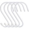 JatilEr Pack of 5 S Hooks, Large, White Rubberised 14