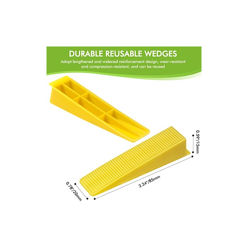 Tile Leveling System Wedges, 300pcs Reusable Tile Leveler Wedges for