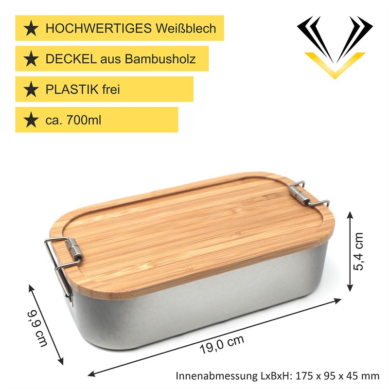 Generisch Brotdose mit Namen personalisiert 700ml, Lunchbox mit Tier Motiv