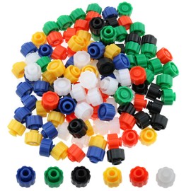 LUORNG 120pcs 6 Colours Polypropylene Dispensing Syringe Plug Syringe Tip Cap Laboratory Supply for Dispensing Bottle Lightweight Syringes Brass Syringes