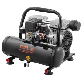 VEVOR Air Compressor, 1 Gallon Steel Tank, 1HP 1.5 CFM @ 90PSI Oil Free Air Compressor & Max. 120PSI Pressure, 78dB Ultra Quiet Portable Compressor, for Auto Repair, Tire Inflation, Spray Painting