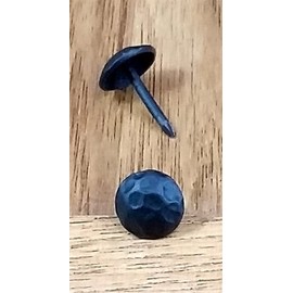 Small Clavos, Round, 7/16 inch Diameter, Hammered, Matte Black Finish (50 Pack)